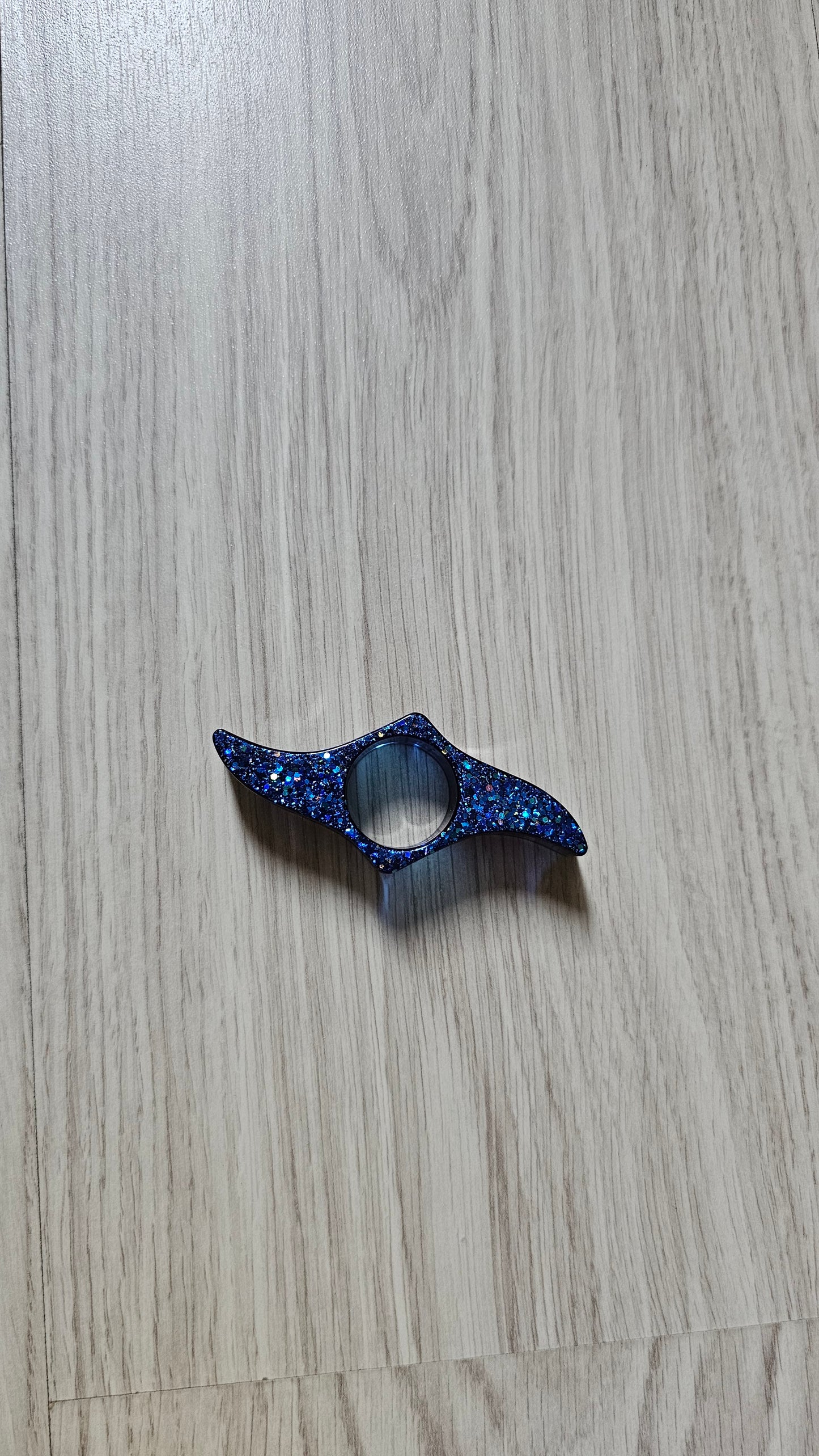 Bague de lecture bleu pailleté