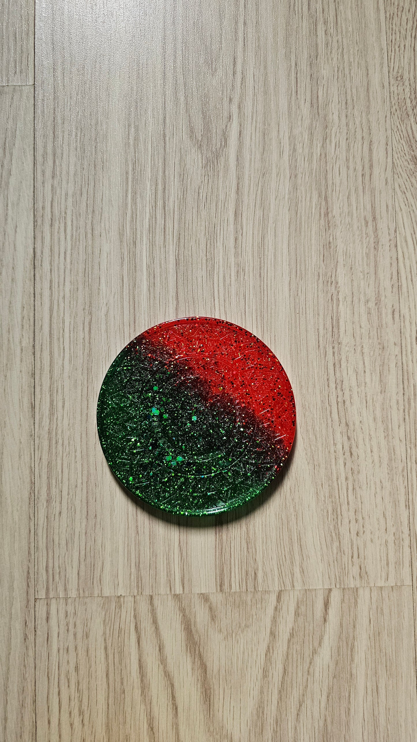 Dessous de verre rouge et vert