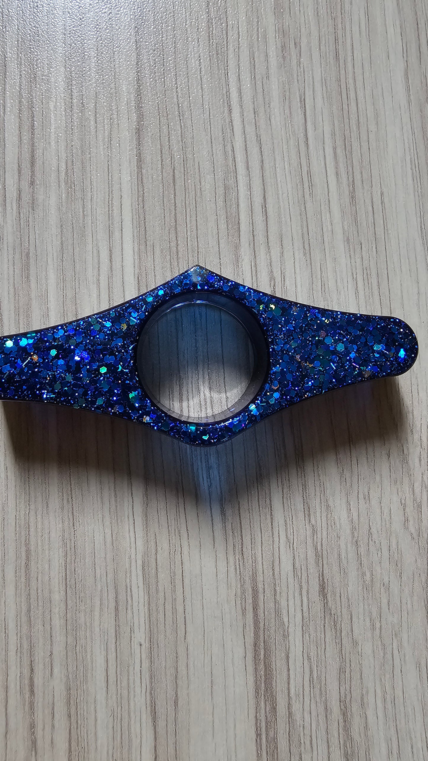 Bague de lecture bleu pailleté