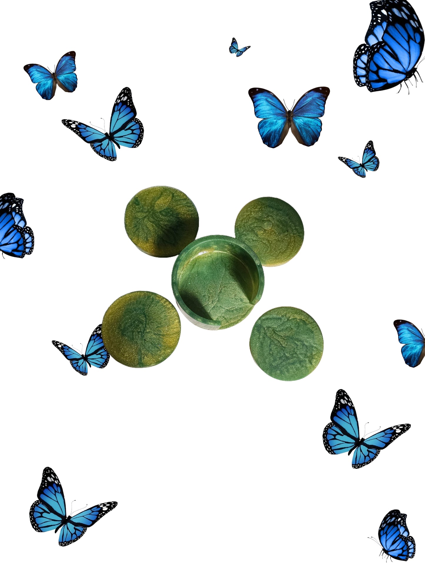 Lot de dessous de verre vert