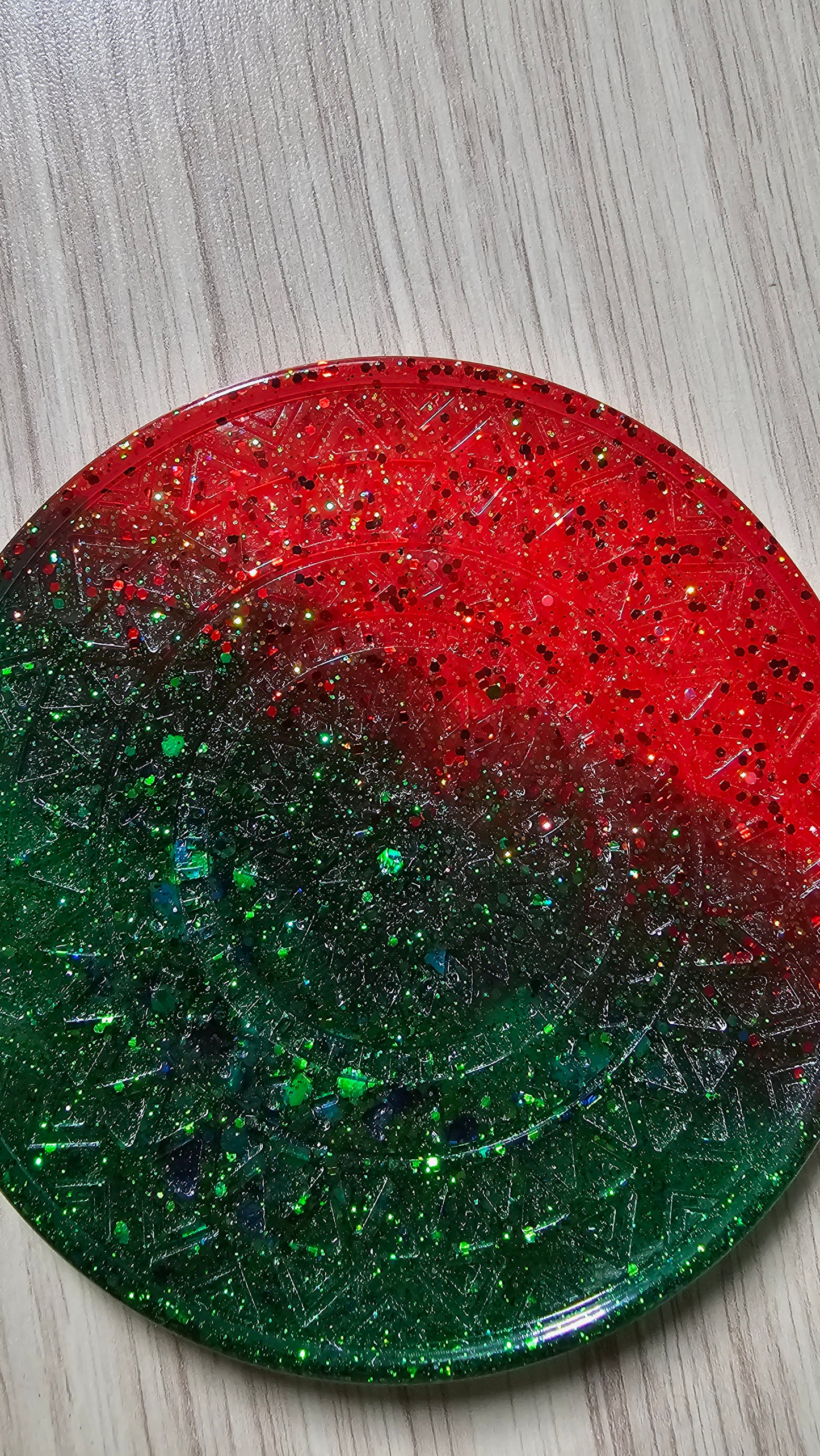 Dessous de verre rouge et vert