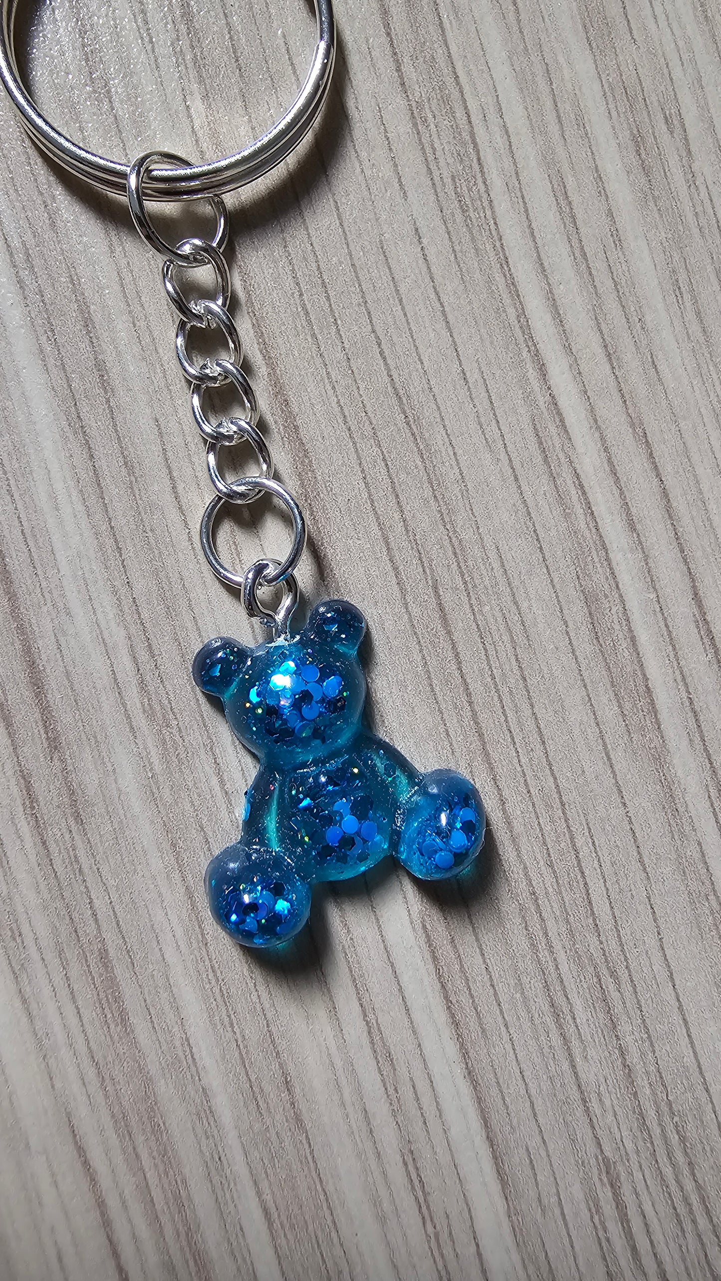Petit porte clé ourson bleu