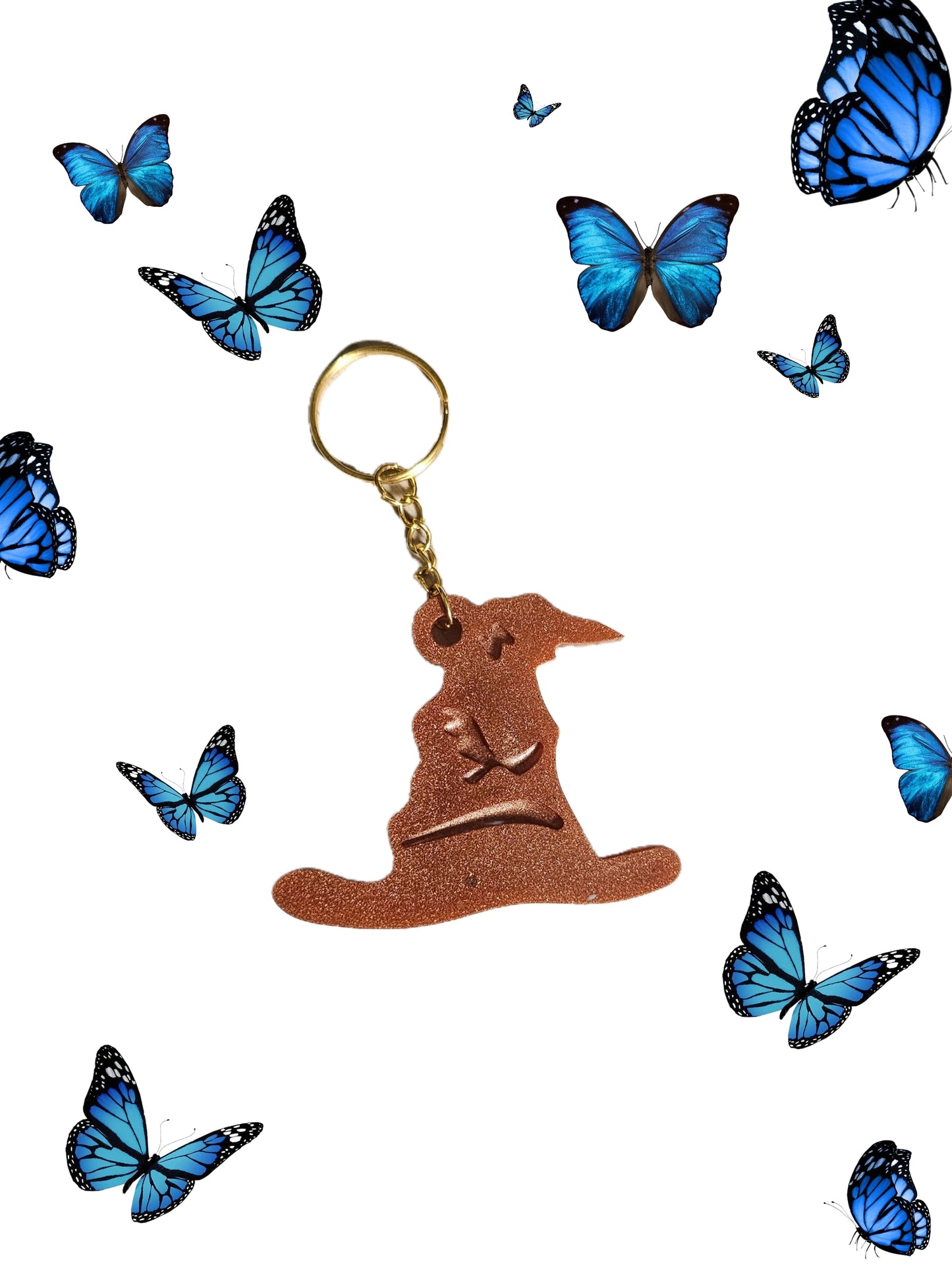 Porte clé chapeau marron