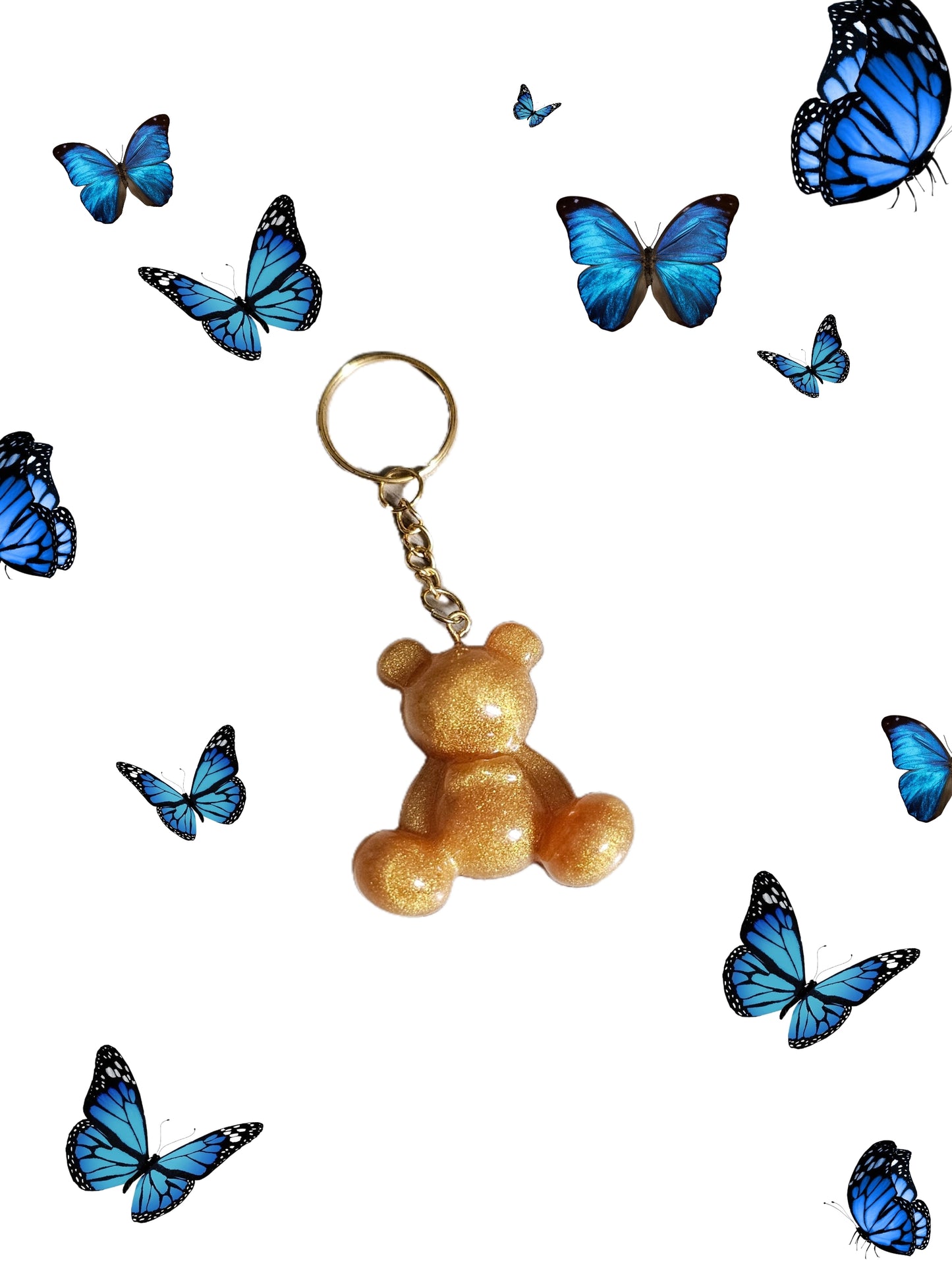 Porte clé ourson doré