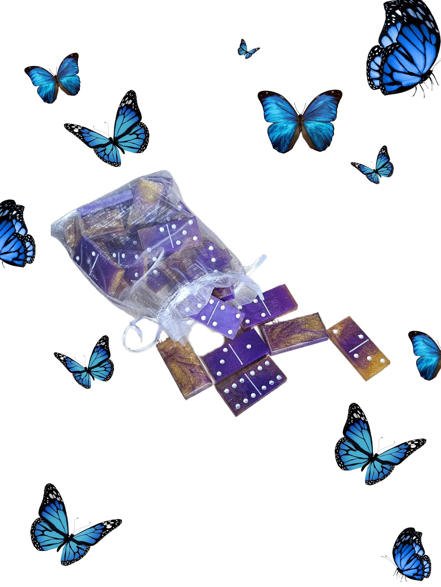 Domino orange pailleté