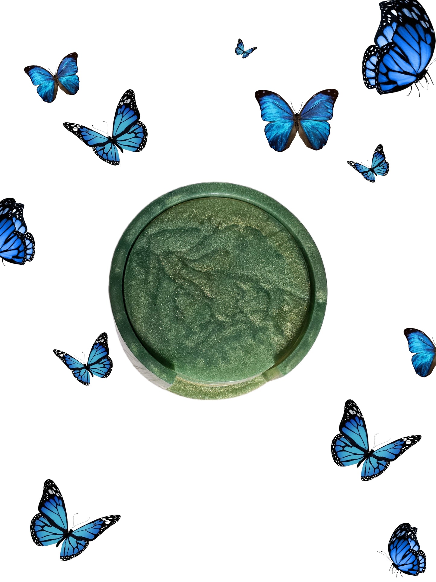 Lot de dessous de verre vert